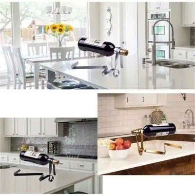 Creative Floating Ribbon Wine Rack Iron Suspended Cabinet