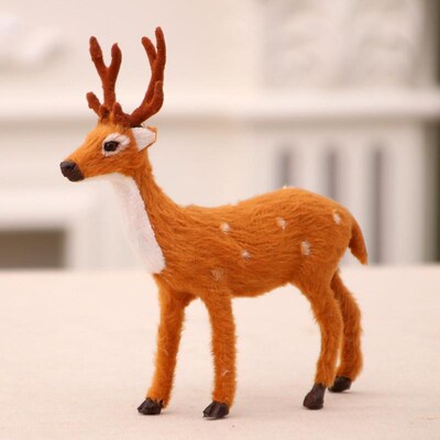 Lifelike Reindeer Decor Christmas Tabletop Ornament and Gift