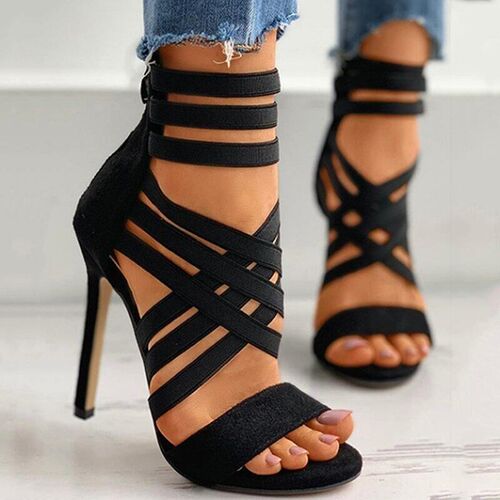 Pumps Women Shoes High Heels Women Sandals 2023 Zipper New F