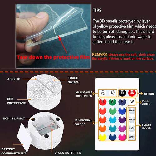 3D Night Light LOVE LED Bedroom Dormitory Bedside Table Lamp
