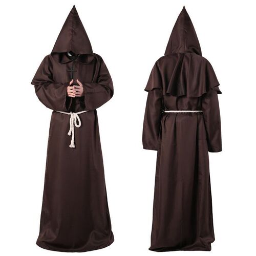 Priest robe wizard male medieval monk Halloween Costume 服装