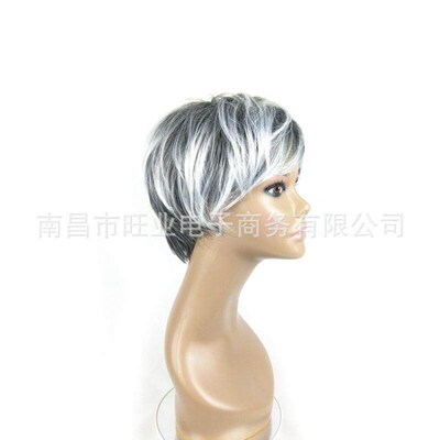 真发头套金黄色女短直发blond pixie wig human hair for women