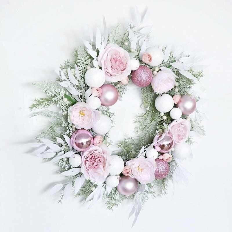 Christmas Wreath Pink Christmas Ball Theme Wedding Decoratio