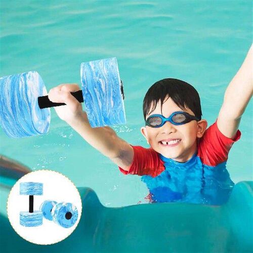2Pcs Dumbbells EVA Blue White Camouflage Floating Fitness