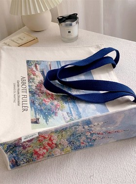 NDCICI@BBOTT GRDEN油画拉链帆布包袋上班通勤学生书包单肩包