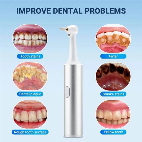 Electric Teeth Polisher 8pcs Replaceable Heads Dental Scaler