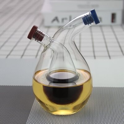 Glass leakage control oil pot soy sauce vinegar pot 280mL