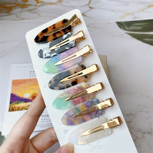4 Pcs Simple Wild Leopard Seamless Hair Clip Women Acetate S