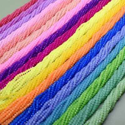 New 2 3 4mm Dyeing Rondelle Crystal Glass Beads Summer Color