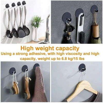 Wall Hooks Adhesive Towel Hooks Waterproof Oilproof 304