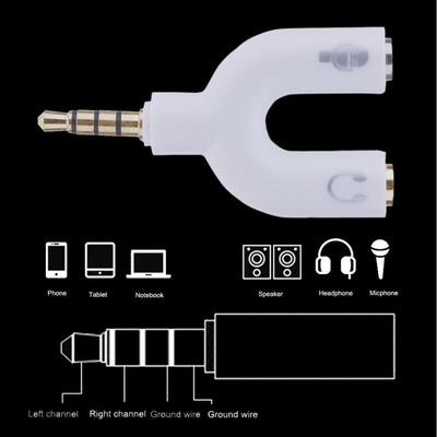 Audio Signal Converter One Divided into Two U-Shaped Plug Mi