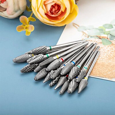 Ceramic Tungsten Carbide Nail Drill Bit Rotate Burr Milling