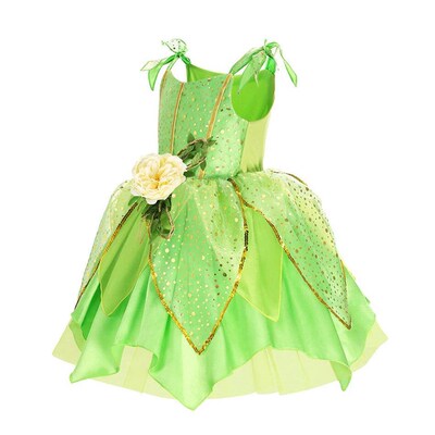 Fairy Tinker Bell Dress for Girls Princess Costume Kids Cosp