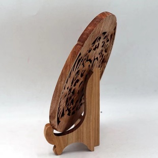 香樟木雕刻摆件福字圆形天然实原木玄关客厅壁挂装饰元宝镂空中式