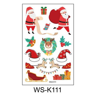Christmas Temporary Tattoo Santa Claus Kids Tattoo Stickers