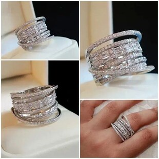 Fashion rend Women Luxury Weddin for Elegant Ring New Zircon