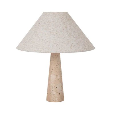 Yellow Travertine Fabric Art Table Lamp Nordic Bedroom Study