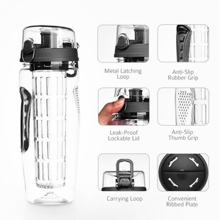 BPA Bottle Sports Lemo Water Shaker Infuser Fruit Free Juice