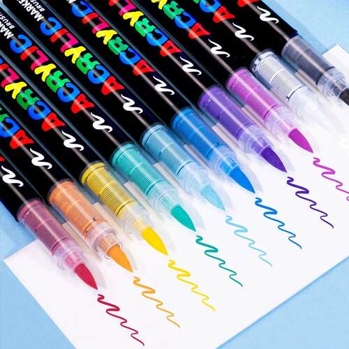 120 Colors Brush Tip Acrylic Paint Pens for Rock Painting, S