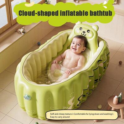 Inflatable baby bathtub,used sitting or lying portable bath