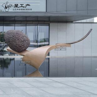园林景观入口水景仿真石头金属小区楼盘售楼处大型摆件装饰雕塑