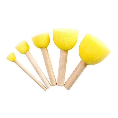 DIY Sponge Paint Brush Kids Drawing Toys Kindergarten Art Cr