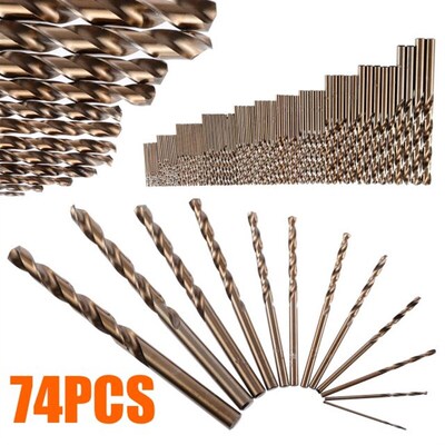 74pcs Cobalt Drill Bits High Speed Steel Twist Drill Whole G