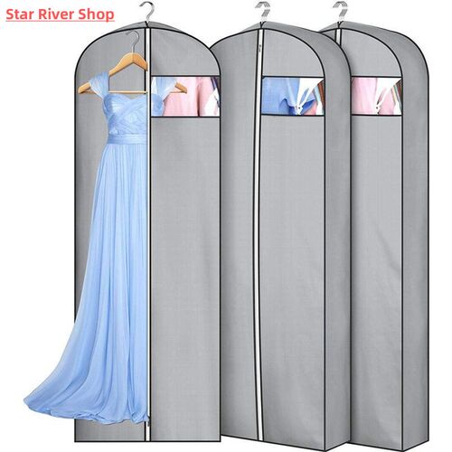 Grey Non-Woven Wedding Dress Garment Bag New Material Hangin