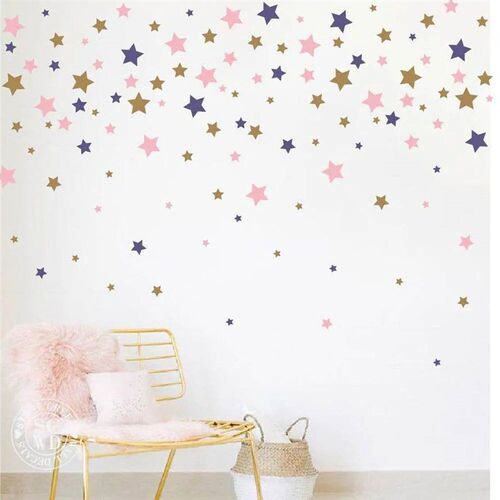 Cartoon 65pcs Nordic Star Wall Decal Playroom Kids Room Scan