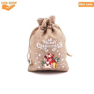 10PCS Christmas gift bag,Drawstring Bags,Wrapping Decoration