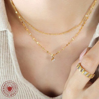ins style niche fashion accessories zircon multi-layered nec