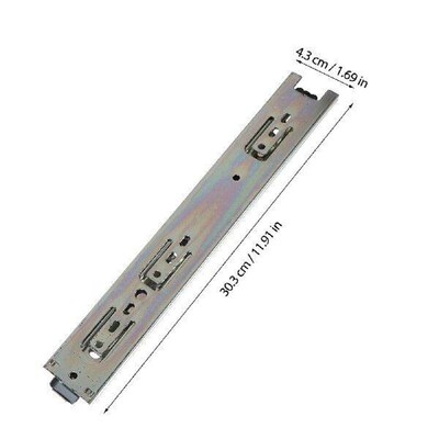2 Pcs Cold Rolled Steel Drawer Slides 10 Inch Galvanized