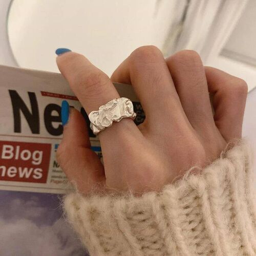 Silver Color Ring for Women Fashion Creative Irregular Metal