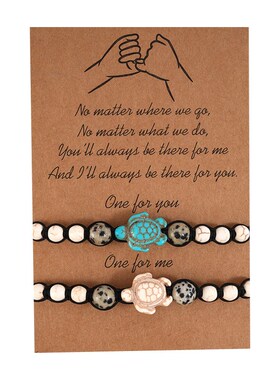 2Pcs New Sea Turtle Beads Bracelets For Women Men Classic