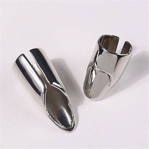 Fashion Gothic Metal Nail Cover Ring For Women Girls Punk