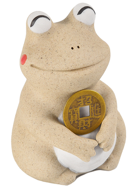 大青蛙茶宠陶瓷摆件庭院花园鱼缸造景复古办公桌装饰客厅家居桌面