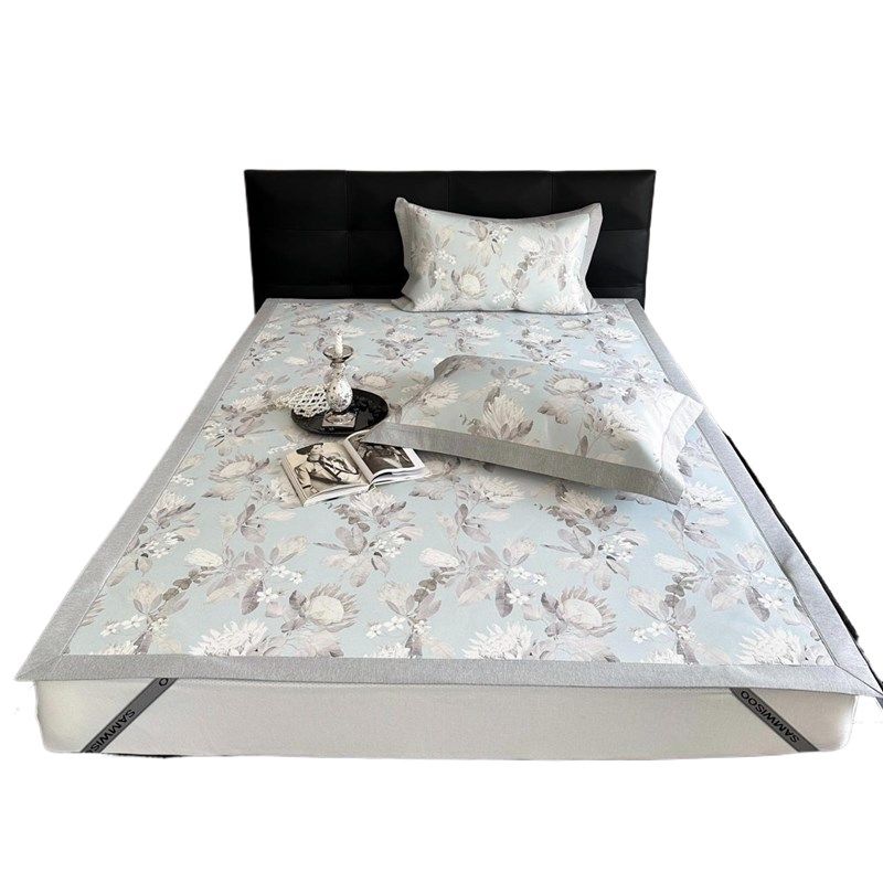 中式国风母婴类养生冰丝席三件夏季可折叠床笠凉感空调软席子,床上用品,冰丝席,淘宝优惠券,粉丝福利购,淘宝优惠卷