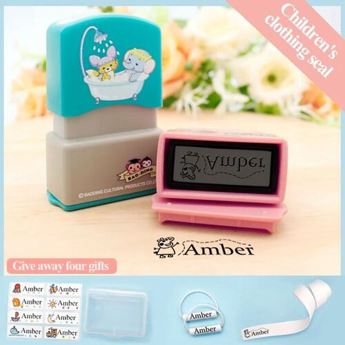Custom DIY Name Stamps Toy Baby Student teacher  Clothes Cha
