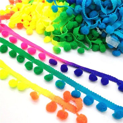 2 yards Pom Pom Lace Trim Ball Ribbon MINI Pearl Pompom Frin