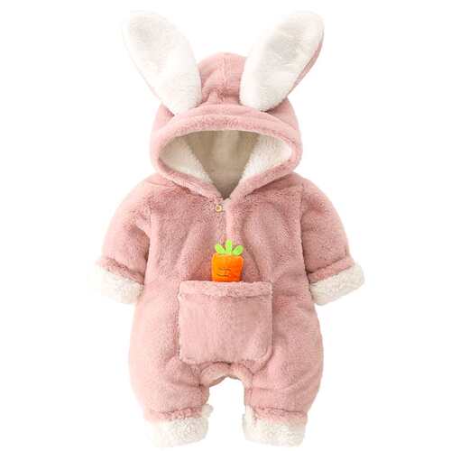 Newborn Baby Clothes Winter Clothes Jumpsuit Fleece-lined Th