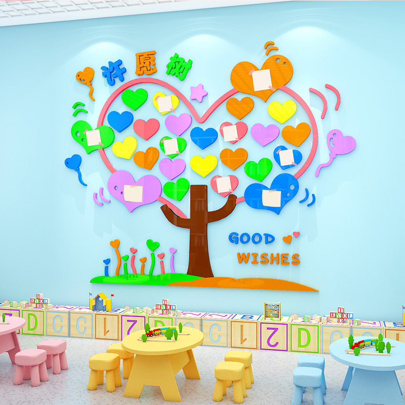 心愿墙布置幼儿园许愿树创意墙贴文化墙环创小学班级布置教室装饰,家居饰品,文化墙贴,淘宝优惠券,粉丝福利购,淘宝优惠卷