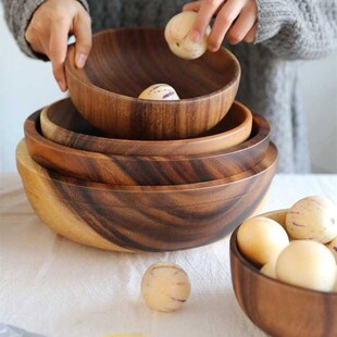 Salad Bowl Fruit Decoration Practical Wooden Household