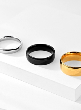 2/4/6/8/12/MM Fashion Stainless Steel Ring Wholesale Laser