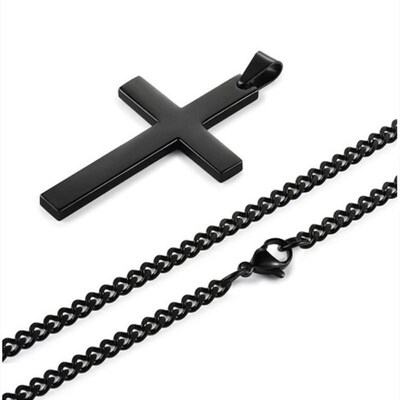 Stainless Steel Cross Necklace for Men Vintage Cross Pendant