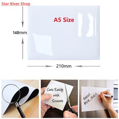 Flexible Magnetic Whiteboard Fridge Magnets Dry WIPE White