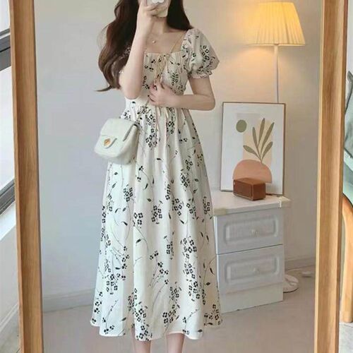 High-end Tea Break French First Love Floral Dress Womens Su