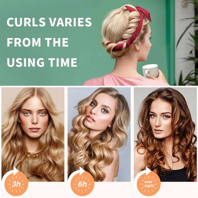 Heatless Curling Rod Headband No Heat Ribbon Hair Rollers Si