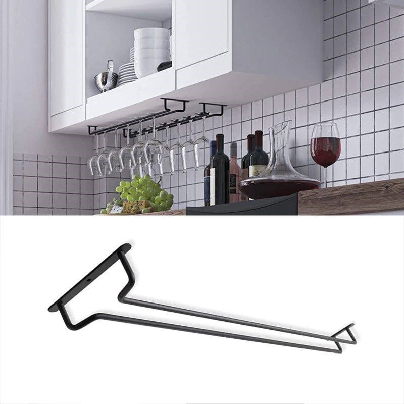 Large Stemware Wine Glass Hanger Rack Under Cabinet Kitchen图片
