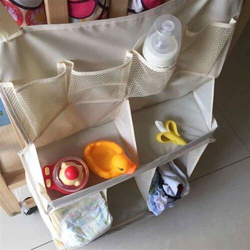 Waterproof Diapers Organizer Baby Bed Hanging Bag Portable