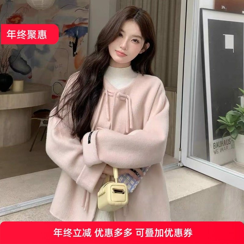 原版做法粉色小个子今年流行毛呢外套女短款新款新中式奶上衣,女装/女士精品,毛呢外套,淘宝优惠券,粉丝福利购,淘宝优惠卷